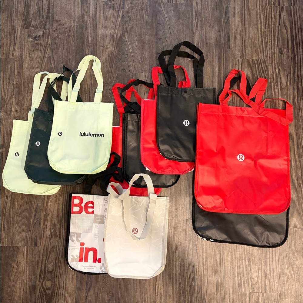 Lululemon Tote Bag Set - Red, Black, White